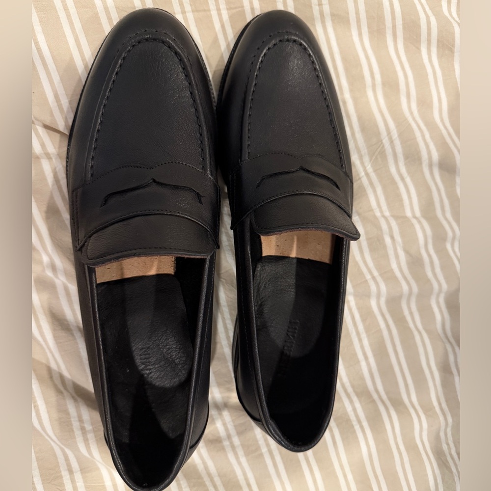 Meermin Black Leather Loafers BLACK SOFTCALF
